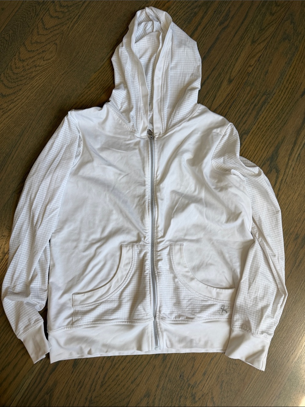 White Hooded Zip-Up Jacket